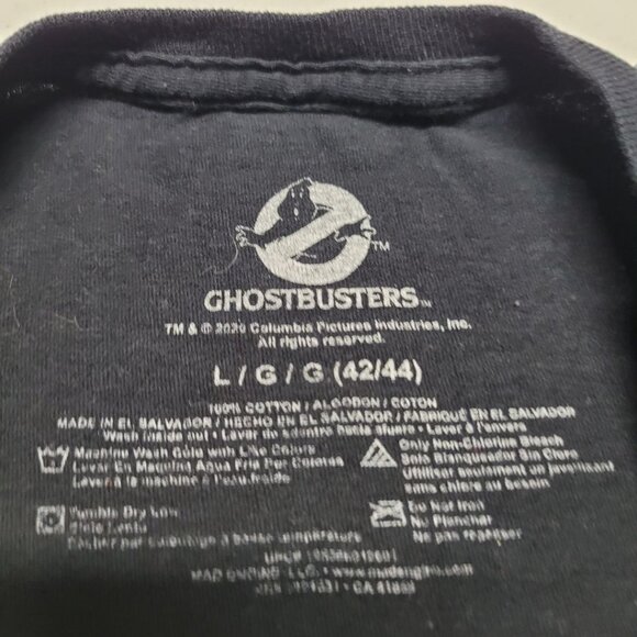 Ghostbusters Tee Shirt Mens Large 42 44 Pink Aint Afraid Black Movie Halloween - Picture 5 of 6